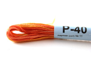 Мулине меланж Р-40 коралловый-розовый-бл.оранжевый