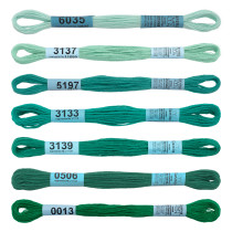 Нитки для вышивания Gamma набор мулине " СПЕКТР" 100% хлопок 7 x 8 м emerald